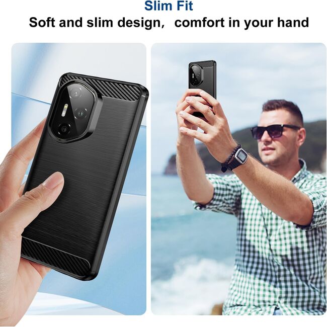 Husa pentru Honor 400 Pro Carbon Liquid Silicone, Negru