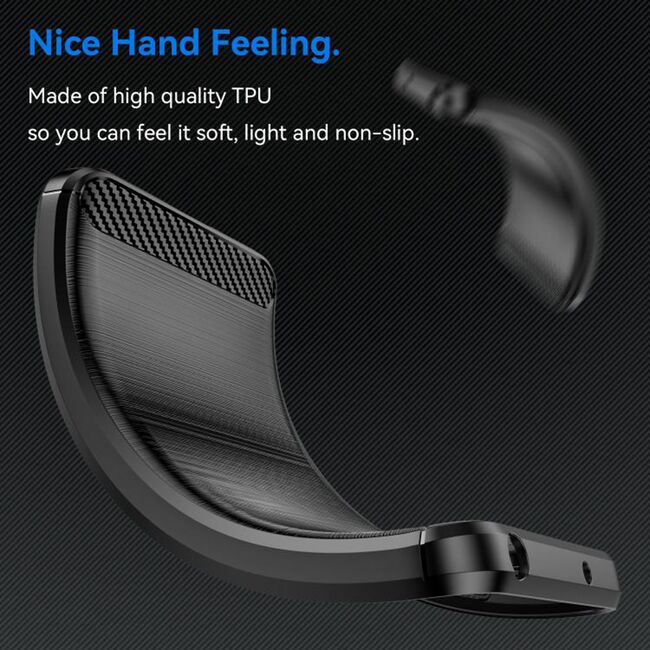 Husa pentru Motorola Edge 60 Pro Carbon Liquid Silicone, Negru