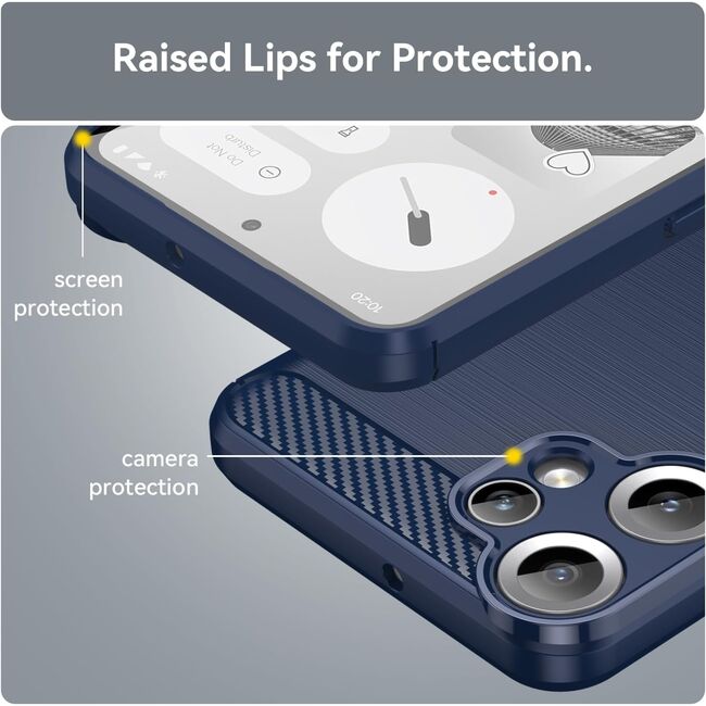Husa pentru Nothing CMF Phone 2 Pro Carbon Liquid Silicone, Albastru
