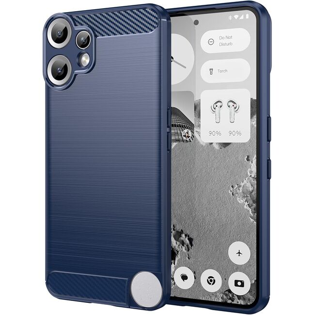 Husa pentru Nothing CMF Phone 2 Pro Carbon Liquid Silicone, Albastru