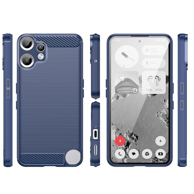 Husa pentru Nothing CMF Phone 2 Pro Carbon Liquid Silicone, Albastru