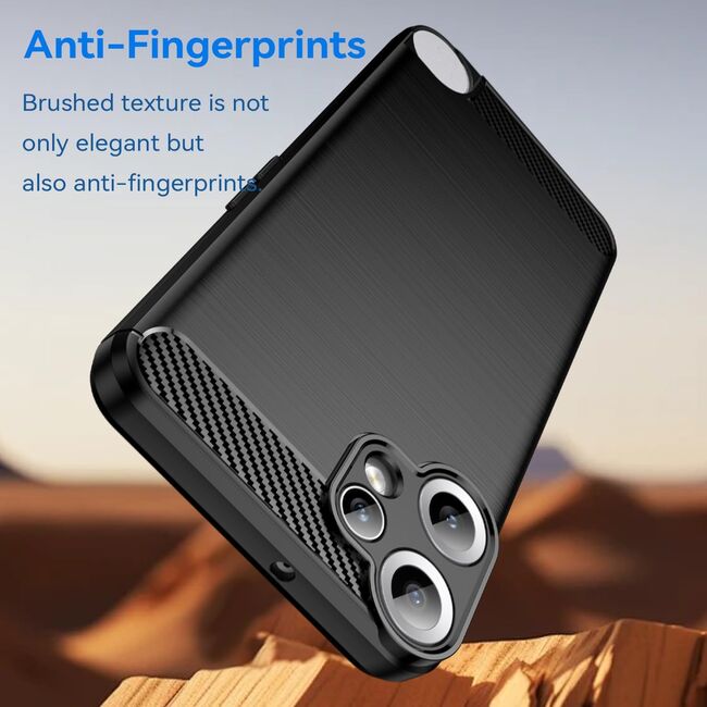 Husa pentru Nothing CMF Phone 2 Pro Carbon Liquid Silicone, Negru