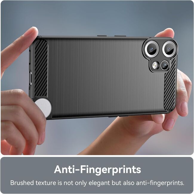 Husa pentru Nothing CMF Phone 2 Pro Carbon Liquid Silicone, Negru