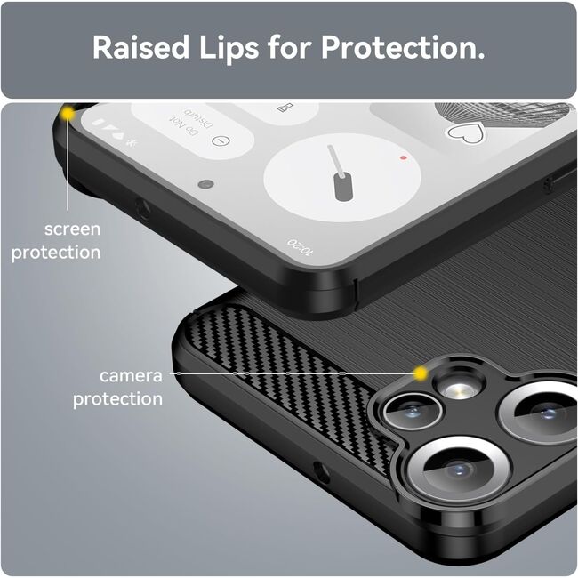 Husa pentru Nothing CMF Phone 2 Pro Carbon Liquid Silicone, Negru