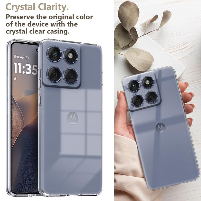 Husa pentru  Motorola Edge 60 Pro, Anti-Shock 1.5mm, cu protectie lentile, Transparent