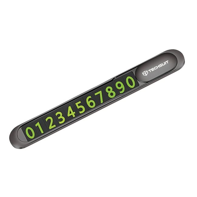 Suport Bord Parcare Temporara pentru Numarul de Telefon Techsuit, negru, PNP1