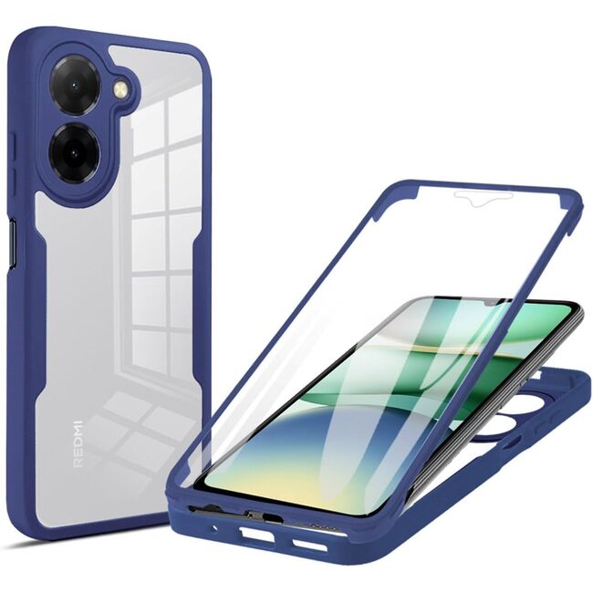 Pachet 360: Husa cu folie integrata pentru Xiaomi Redmi A5 4G Cover360 fata / spate - albastru