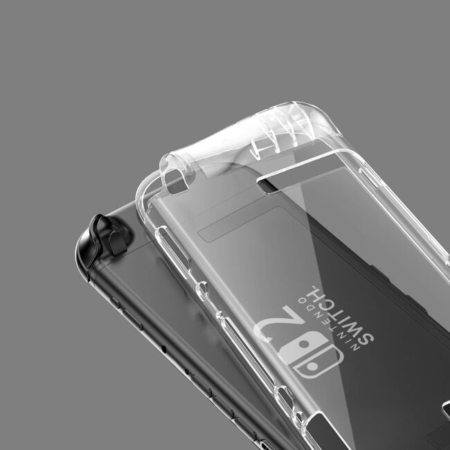 Husa de protectie pentru Nintendo Switch 2, AirShield, Anti-Shock, protectie antizgarieturi si aderenta sporita, transparent
