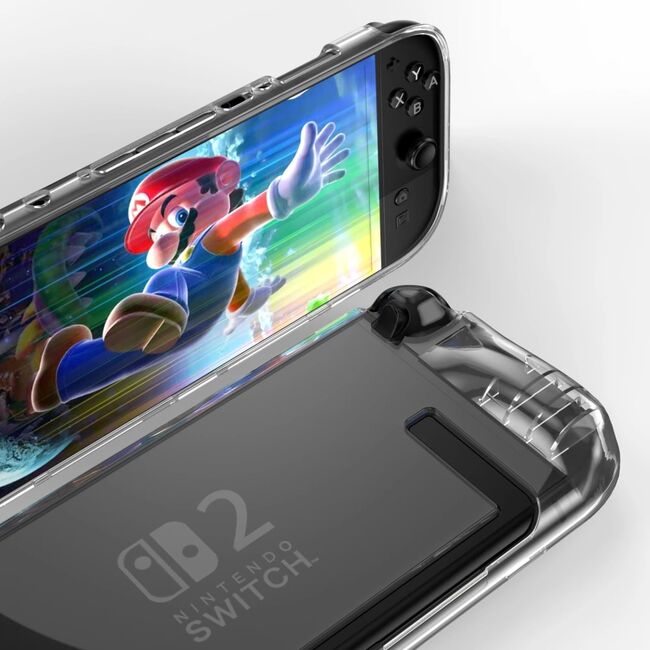 Husa de protectie pentru Nintendo Switch 2, AirShield, Anti-Shock, protectie antizgarieturi si aderenta sporita, transparent