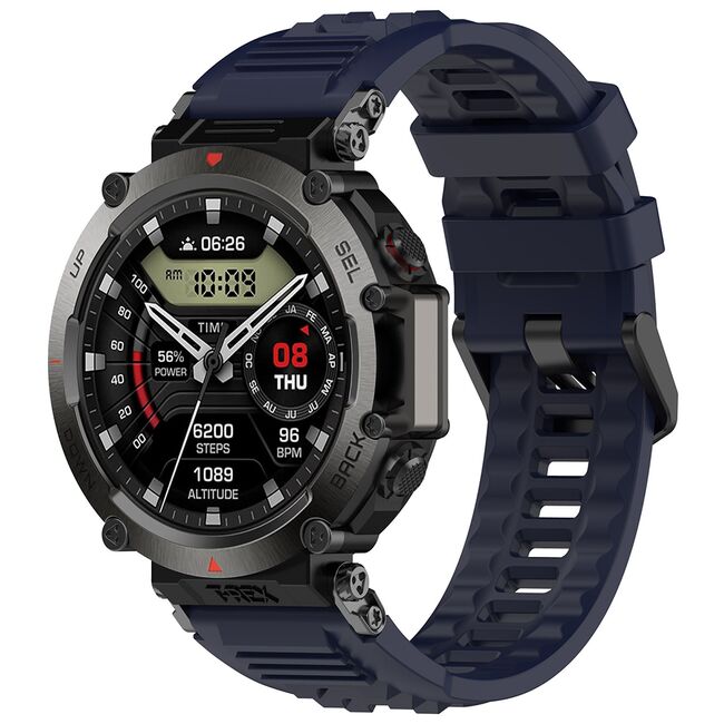 Curea pentru smartwatch Amazfit T-Rex Ultra / Amazfit T-Rex 2 - silicon confortabil - latime 22 mm Albastru