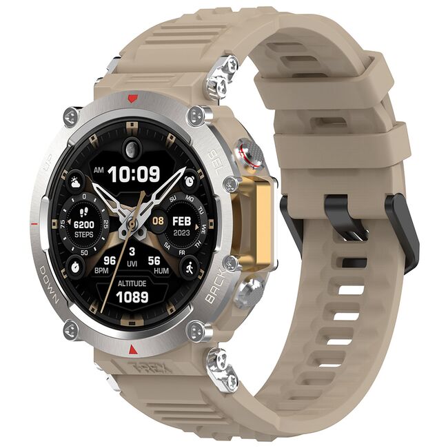 Curea pentru smartwatch Amazfit T-Rex Ultra - silicon confortabil - latime 22 mm Bej