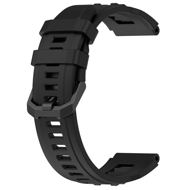 Curea pentru smartwatch Amazfit T-Rex Ultra  / Amazfit T-Rex 2- silicon confortabil - latime 22 mm Negru