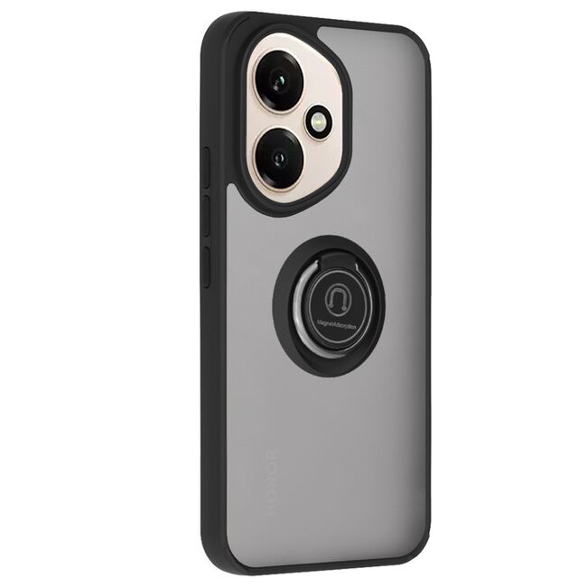 Husa de protectie pentru  Honor 400 premium cu inel stand rotativ, suport magnetic si bumper anti-alunecare - Negru