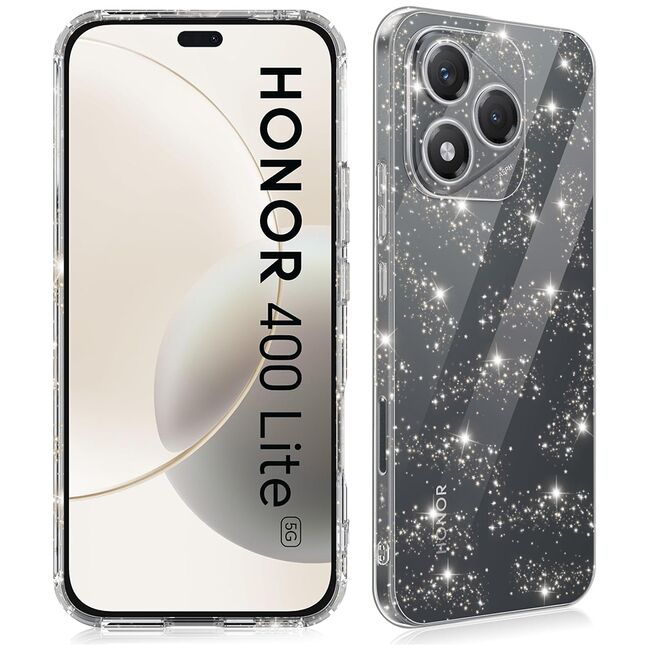 Husa pentru  Honor 400 Lite cu sclipici Liquid Crystal Glitter, Transparent