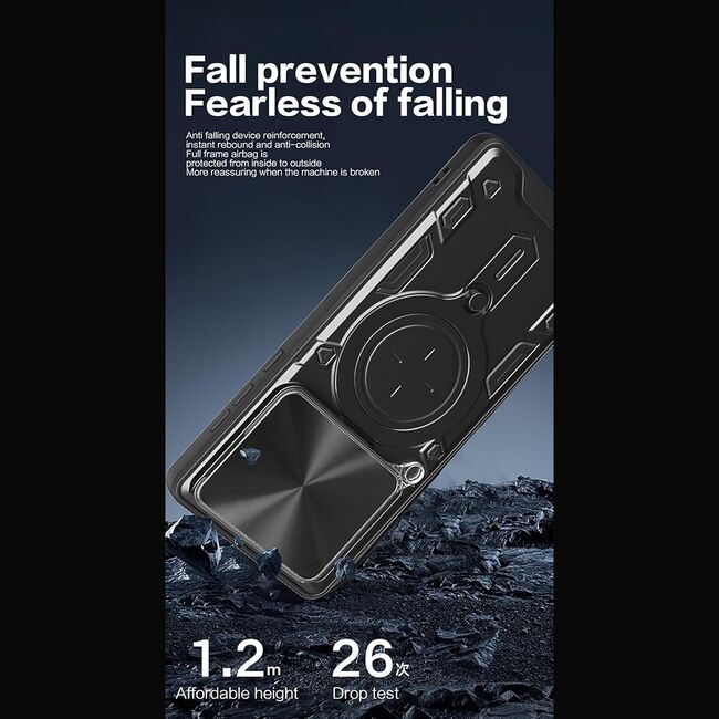 Husa pentru  Motorola Edge 60 Pro cu protecție pentru cameră și suport magnetic integrat Ring Shockproof, Mov