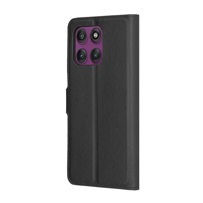 Husa pentru  Motorola Edge 60 Pro tip carte cu inchidere magnetica, compartimente pentru carduri si functie stand, Negru