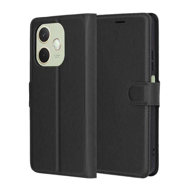 Husa pentru  Oppo A5 Pro 5G tip carte cu inchidere magnetica, compartimente pentru carduri si functie stand, Negru