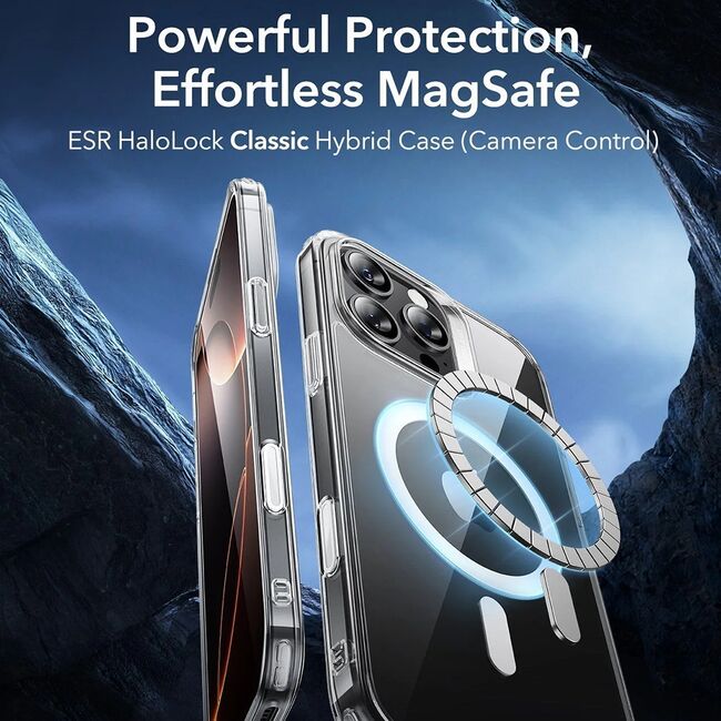 Husa premium pentru  iPhone 16 Pro Max compatibila MagSafe ESR - Classic Hybrid HaloLock - Negru mat
