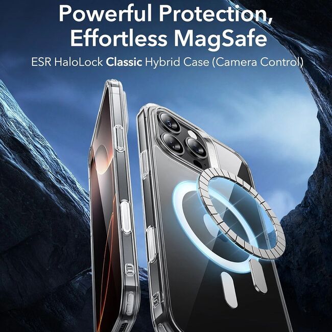 Husa premium pentru  iPhone 16 Pro Max compatibila MagSafe ESR - Classic Hybrid HaloLock - Transparent