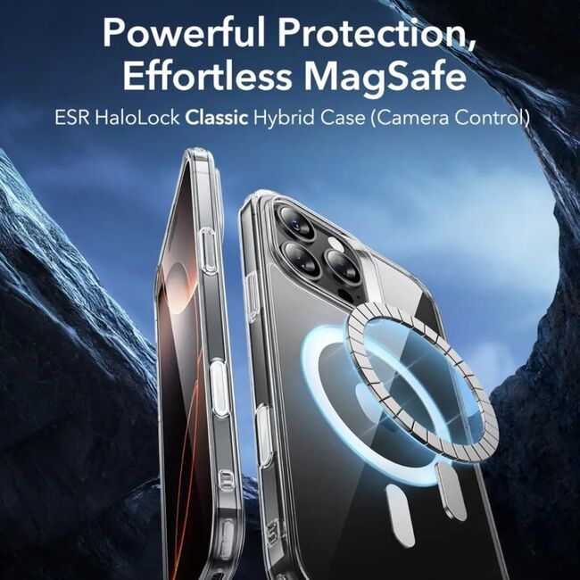 Husa premium pentru  iPhone 16 Pro compatibila MagSafe ESR - Classic Hybrid HaloLock - Negru mat