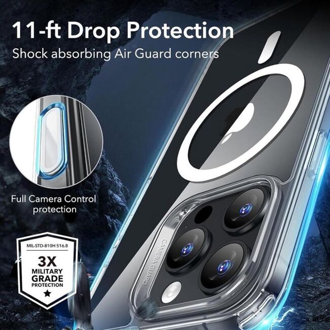 Husa premium pentru  iPhone 16 Pro compatibila MagSafe ESR - Classic Hybrid HaloLock - Transparent