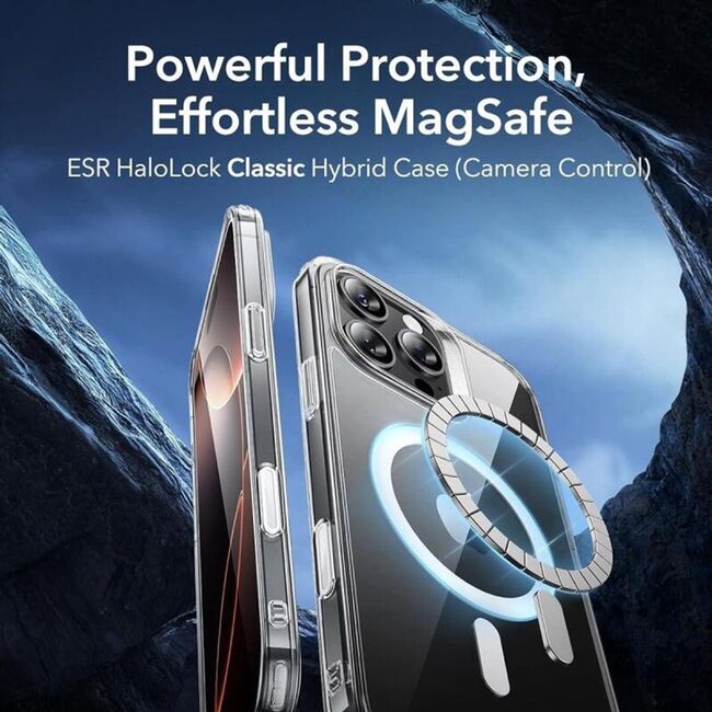 Husa premium pentru  iPhone 16 Pro compatibila MagSafe ESR - Classic Hybrid HaloLock - Transparent