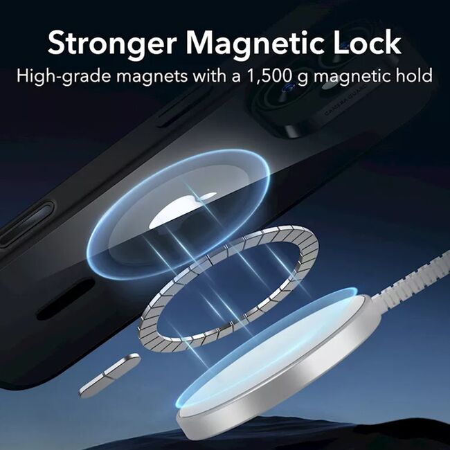 Husa premium pentru  iPhone 16 compatibila MagSafe ESR - Classic Hybrid HaloLock - Clear