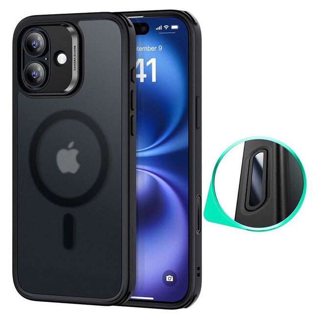 Husa premium pentru  iPhone 16 compatibila MagSafe ESR - Classic Hybrid HaloLock - Negru mat