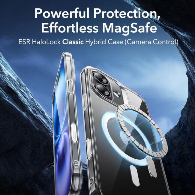 Husa premium pentru  iPhone 16 compatibila MagSafe ESR - Classic Hybrid HaloLock - Negru mat