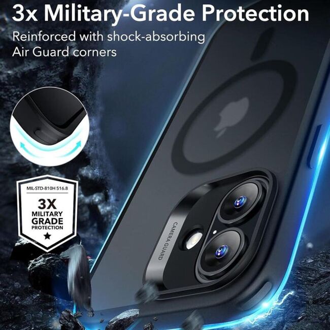 Husa premium pentru  iPhone 16 compatibila MagSafe ESR - Classic Hybrid HaloLock - Negru mat
