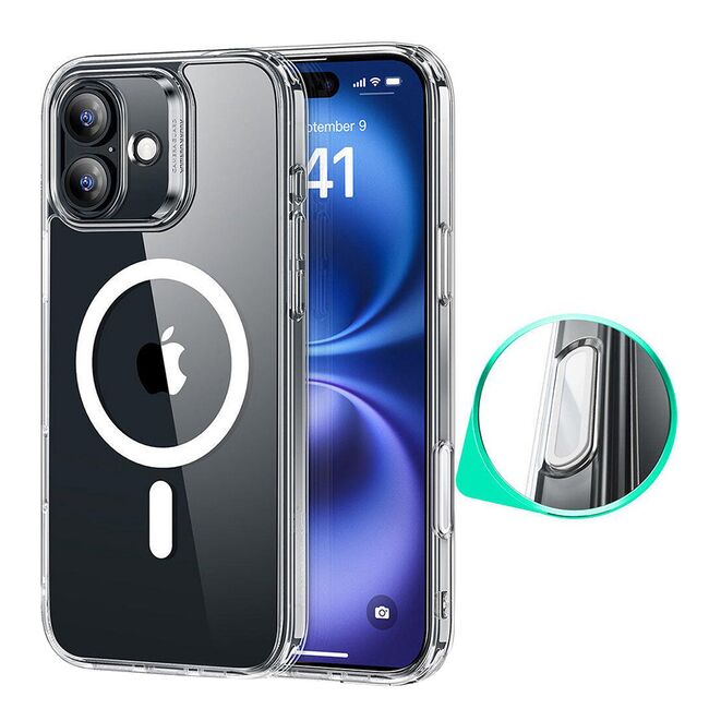 Husa premium pentru  iPhone 16 compatibila MagSafe ESR - Classic Hybrid HaloLock - Transparent