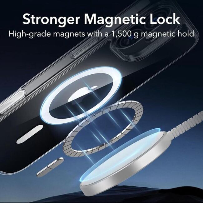 Husa premium pentru  iPhone 16 compatibila MagSafe ESR - Classic Hybrid HaloLock - Transparent