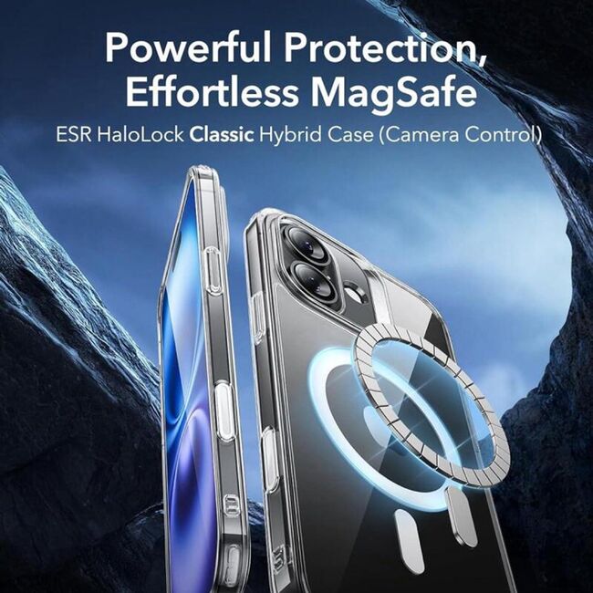 Husa premium pentru  iPhone 16 compatibila MagSafe ESR - Classic Hybrid HaloLock - Transparent