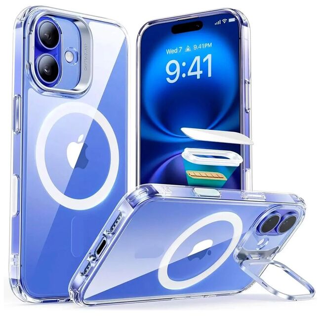 Husa premium pentru  iPhone 16 compatibila MagSafe ESR - Classic Hybrid HaloLock Kickstand - Transparent