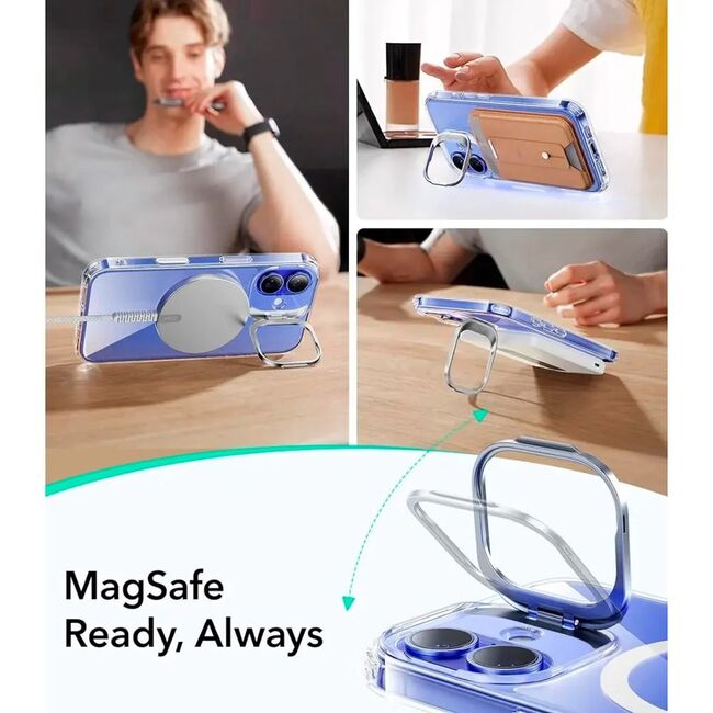 Husa premium pentru  iPhone 16 compatibila MagSafe ESR - Classic Hybrid HaloLock Kickstand - Transparent