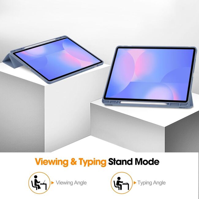 Husa pentru  Samsung Galaxy Tab S10 FE+ Plus 13.1 inch Soft Shell cu functie wake-up/sleep si compartiment pentru stylus, tip stand - Mov