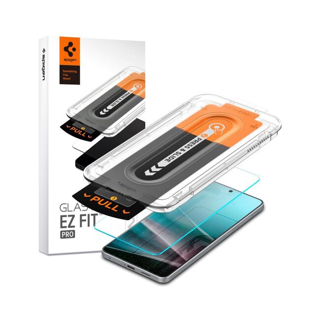 Set 2 x Folie din sticla pentru  Samsung Galaxy S25 Edge cu aplicator Spigen - Glas.tR EZ-FIT HD - clear