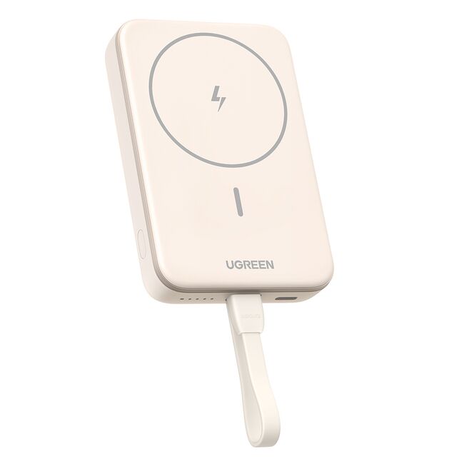 Baterie Externa fara Fir, Type-C, 10000mAh, MagSafe, Fast Charging, 20W, 5V/3A - Ugreen PB760 (35341B) - Bej