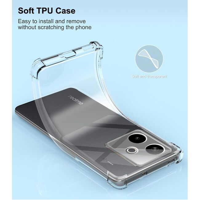 Husa pentru  Realme GT 7 Slim Anti-Shock 1.5mm reinforced 4 corners, Transparent