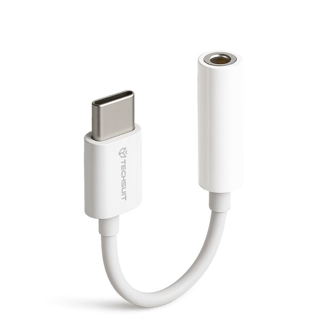 Adaptor Jack, USB-C, Plug&Play (set 2) - Techsuit MusicBox (AC18) - Alb