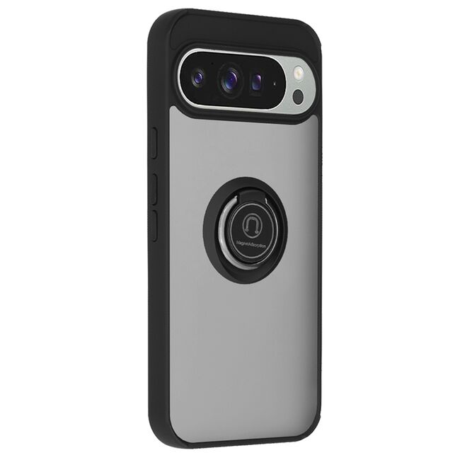 Husa de protectie pentru  Google Pixel 9 Pro XL premium cu inel stand rotativ, suport magnetic si bumper anti-alunecare - Negru
