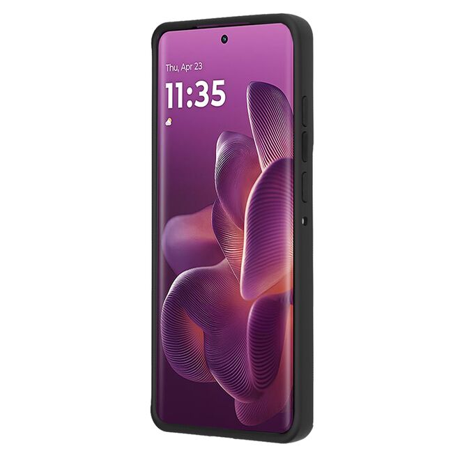 Husa de protectie pentru  Motorola Edge 60 Pro premium cu inel stand rotativ, suport magnetic si bumper anti-alunecare - Negru