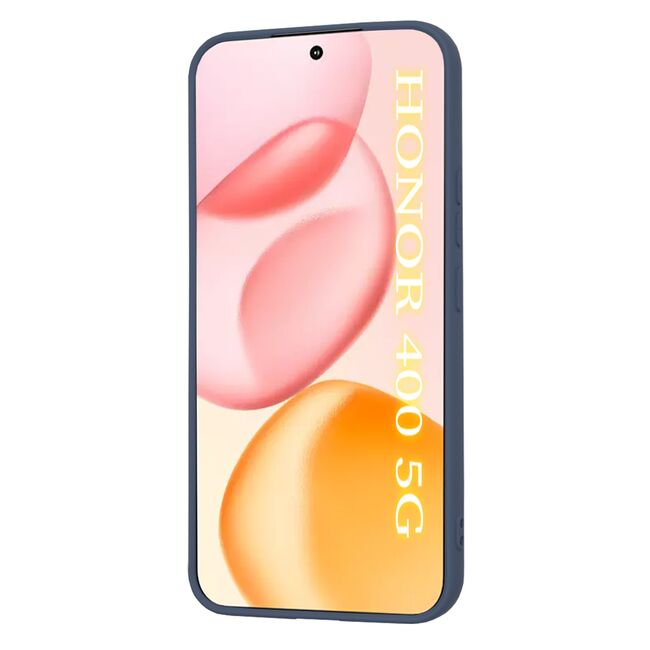 Husa pentru  Honor 400 Liquid Silicone, subțire, captusita cu microfibra, anti amprentă, protectie cameră foto, Albastru