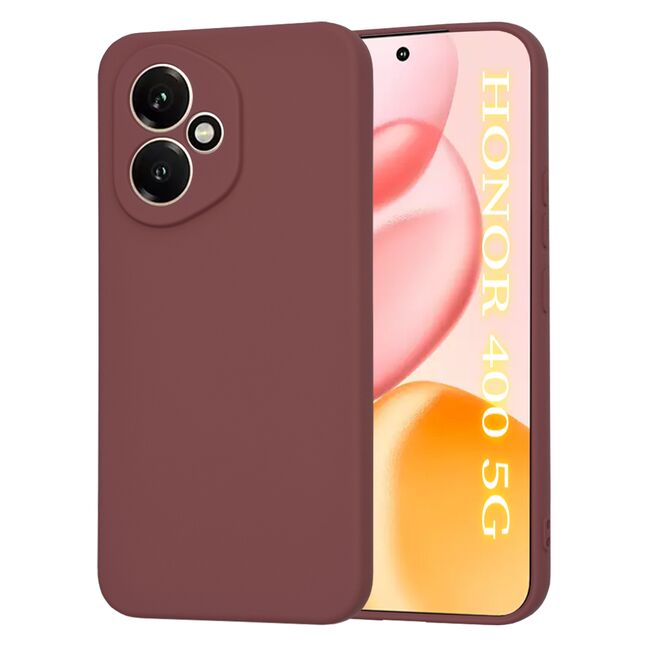 Husa pentru  Honor 400 Liquid Silicone, subțire, captusita cu microfibra, anti amprentă, protectie cameră foto, Bordeaux