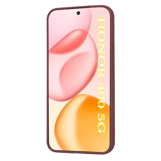 Husa pentru  Honor 400 Liquid Silicone, subțire, captusita cu microfibra, anti amprentă, protectie cameră foto, Bordeaux
