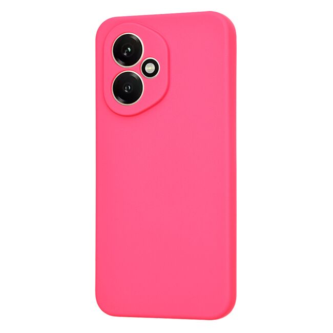 Husa pentru  Honor 400 Liquid Silicone, subțire, captusita cu microfibra, anti amprentă, protectie cameră foto, Fucsia