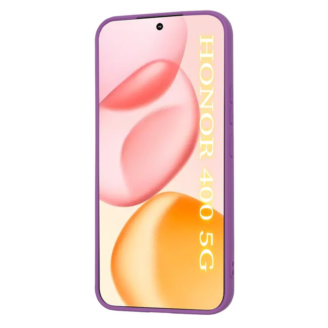 Husa pentru  Honor 400 Liquid Silicone, subțire, captusita cu microfibra, anti amprentă, protectie cameră foto, Mov