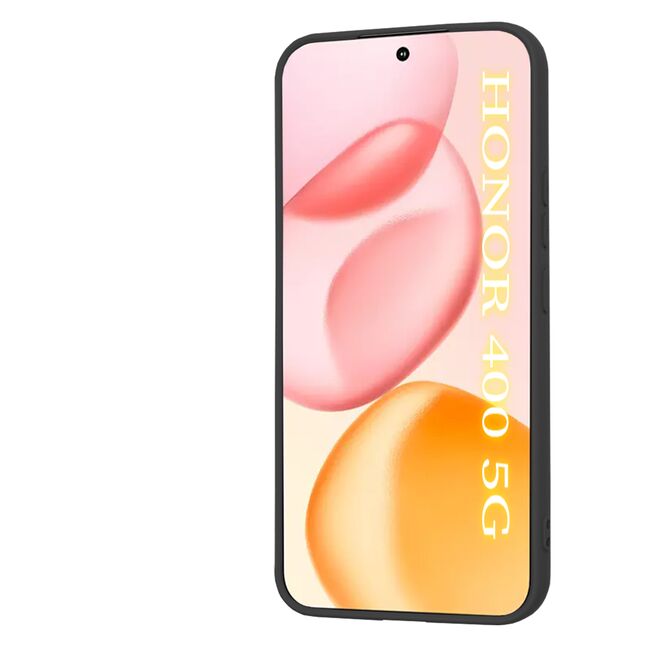 Husa pentru  Honor 400 Liquid Silicone, subțire, captusita cu microfibra, anti amprentă, protectie cameră foto, Negru