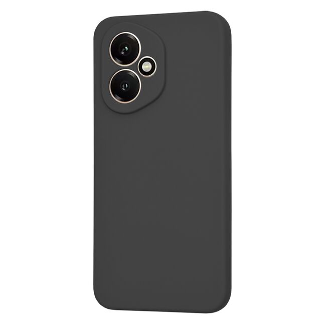 Husa pentru  Honor 400 Liquid Silicone, subțire, captusita cu microfibra, anti amprentă, protectie cameră foto, Negru
