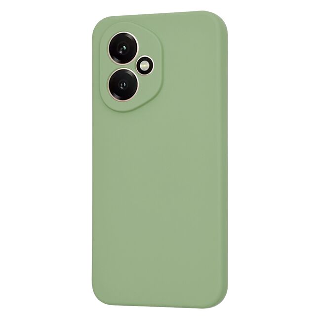 Husa pentru  Honor 400 Liquid Silicone, subțire, captusita cu microfibra, anti amprentă, protectie cameră foto, Verde deschis